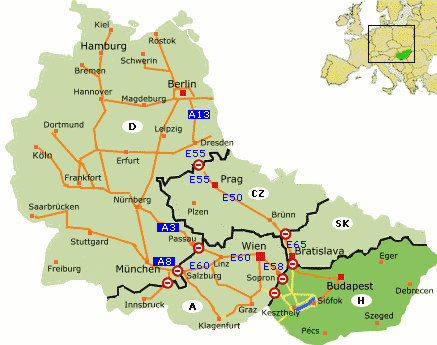 Karte Ungarn  Karte Balaton Ferienorte